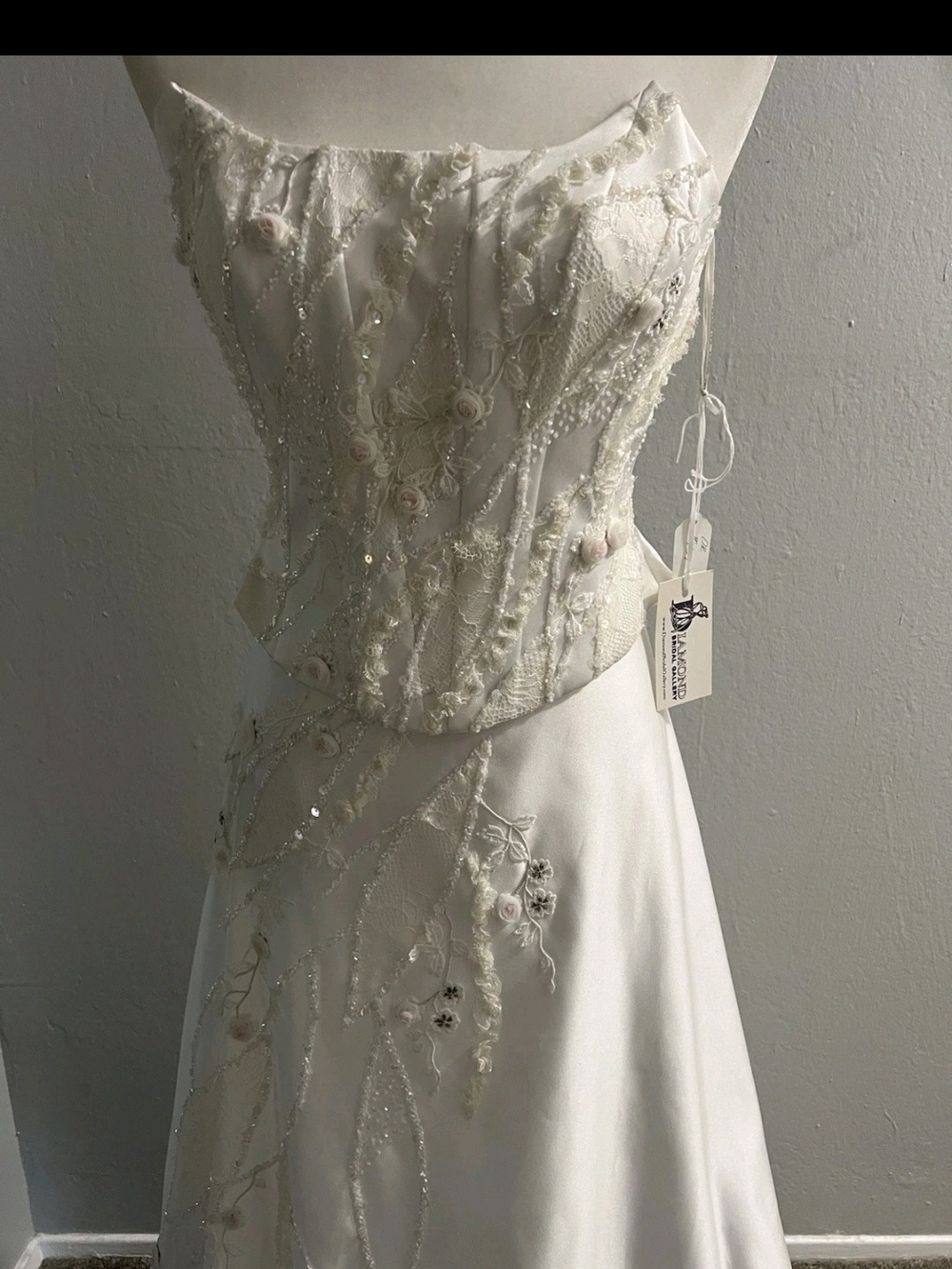 Oksana Mukha Beaded Two Piece Basque Waist Wedding Gown Size 8nwt